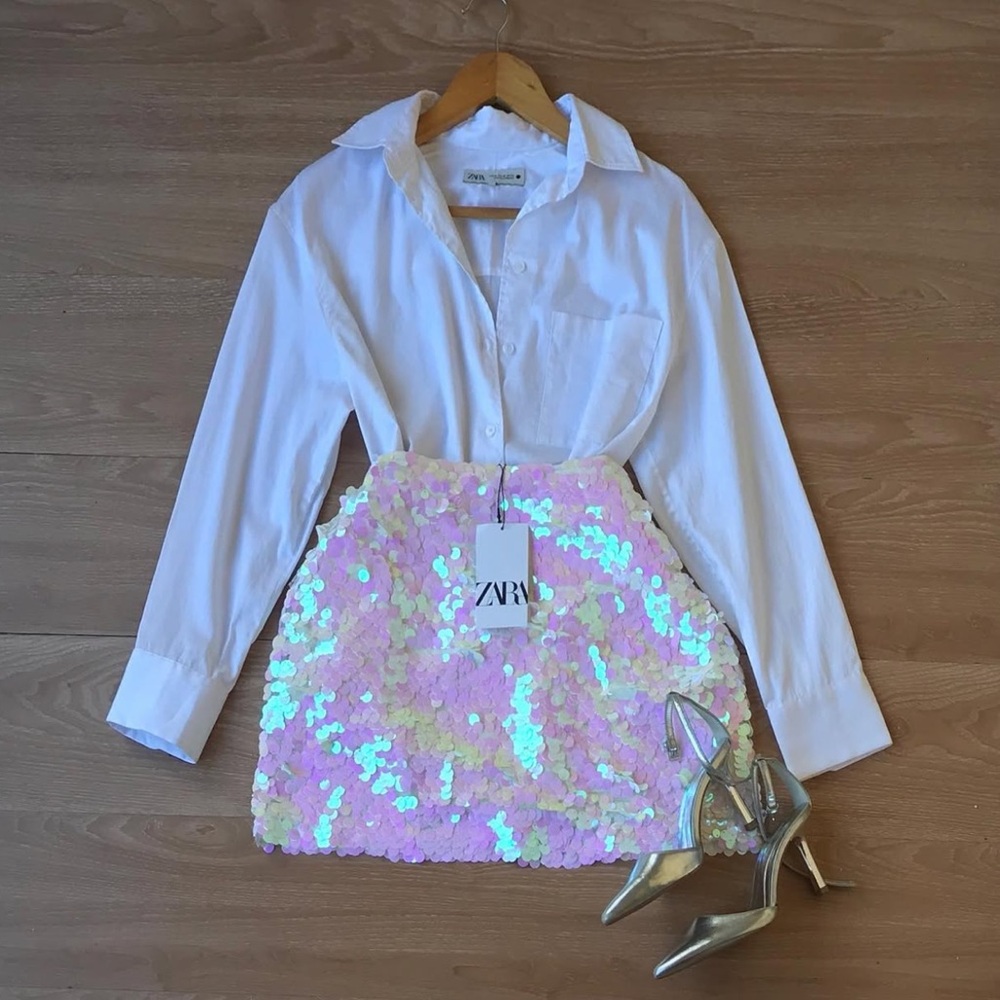 Size Small | Zara | Pink Sequin Skirt